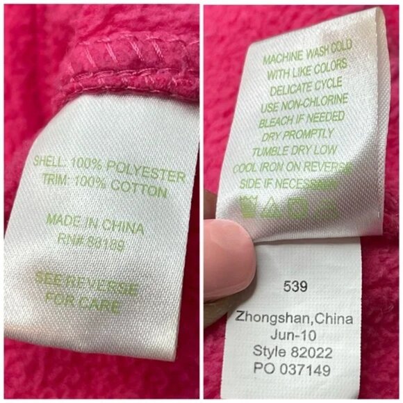 Lilly Pulitzer Fleece Jacket Pink Full Zip Front w/ Pockets, Size S - Picture 12 of 14